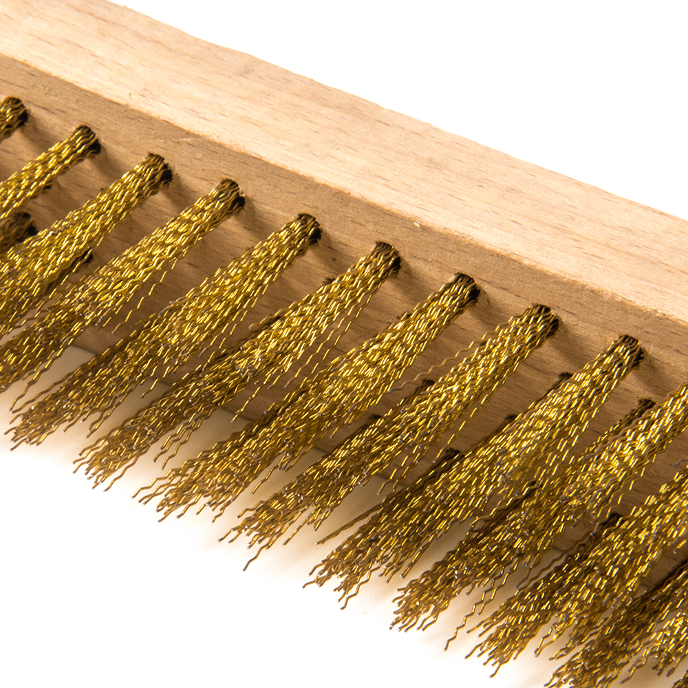 Wooden Handle Soft Steel Brass Coated Wire Brush - China Steel